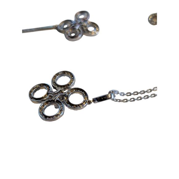 Signed Daniel K DANI 'Clover' Drop Earrings & Pendant Necklace Set - Picture 15 of 16